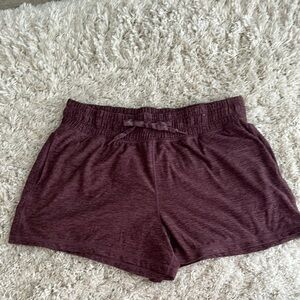 Purple Athletic Shorts with Elastic Waistband and Soft Fabric